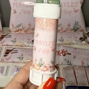 Jeu tube bulles savon personnalise theme papillons