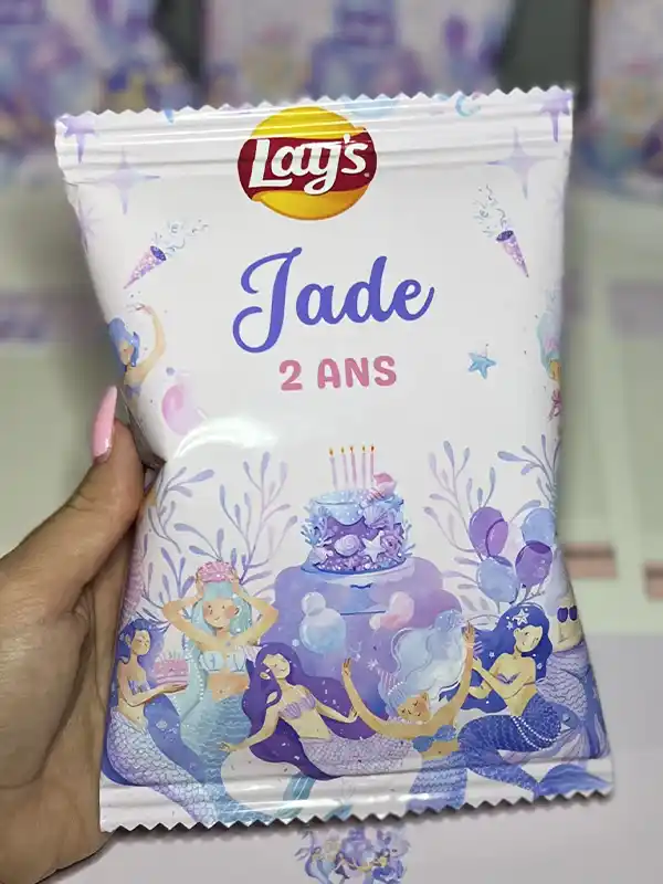 Paquet de chips personnalisé thème Sirène