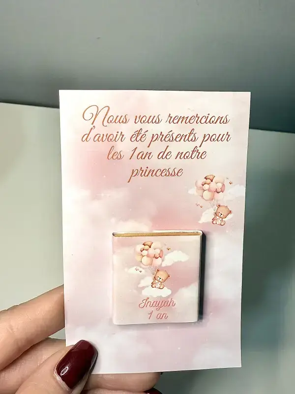 Carte remerciement chocolat